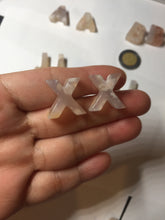 Load image into Gallery viewer, 100% natural icy Madagascar cherry blossoms agate Initial letters X81 (Add on item, not sale individually)
