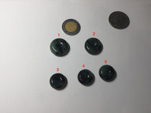 Load image into Gallery viewer, Type A 100% Natural dark green black Jadeite Safety Guardian Button donuts pendant PD187