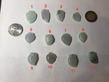 Load image into Gallery viewer, Type A 100% Natural icy watery sunny green/purple/white Jadeite Jade Peach Pendant group BL48