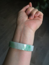 Load image into Gallery viewer, 52.5mm Certified type A 100% Natural sunny green/purple/white square Jadeite Jade bangle AT87-4715