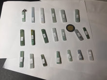 Load image into Gallery viewer, 100% natural type A jadeite jade icy watery green white purple black energy bar pendant group AX153