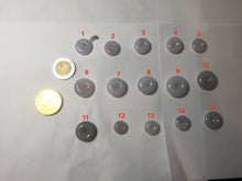 Load image into Gallery viewer, 11.9-19.7mm Type A 100% Natural light purple white gary Jadeite Jade Safety Guardian Button donuts Pendant group AA69