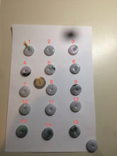 Load image into Gallery viewer, 18mm Type A 100% Natural green/purple/white Jadeite Jade safety Guardian donut Pendant group m99