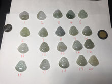 Load image into Gallery viewer, 100% Natural type A icy watery light green white small happy Buddha (拇指佛) jadeite Jade pendant group F131