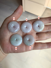 Load image into Gallery viewer, 23-26mm Type A 100% Natural light purple green yellow white Jadeite Jade Safety Guardian Button donuts Pendant group BP65