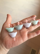 Load image into Gallery viewer, Type A 100% Natural light green/white/purple Jadeite Jade Ingots desk decor/pendant/worry stone BF157