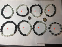 Load image into Gallery viewer, 7.6-8mm 100% natural white/black/blue/green/brown(Wuji, Mocui) jadeite jade beads bracelet BP148
