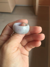 Load image into Gallery viewer, 100% natural type A light purple/green/white broad jadeite jade band ring thumb ring Pb42