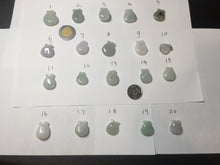 Load image into Gallery viewer, 100% Natural  light green/white/purple Jadeite Jade money bag bead pendant group F153
