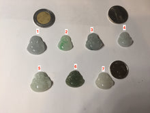 Load image into Gallery viewer, 100% Natural type A green/white small happy buddha jadeite Jade pendant necklace group BP111
