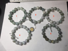 Load image into Gallery viewer, 13.2mm 100% natural type A dark green gray jadeite jade beads bracelet group AT103