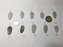 Load image into Gallery viewer, 100% natural type A icy watery white purple green jadeite jade  leaf pendant group F157