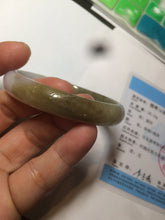 Load image into Gallery viewer, 50mm Certified Type A 100% Natural green brown black purple  oval Jadeite Jade bangle AX60-7545
