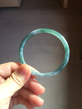 Load image into Gallery viewer, 59.5mm Certified Type A 100% Natural dark green/blue/gray with Guatemala slim round cut Jadeite bangle BG202-8832