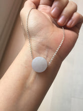 Load image into Gallery viewer, 100% Natural type A icy watery light green/purple/gary Jadeite Jade round cake  pendant group F151