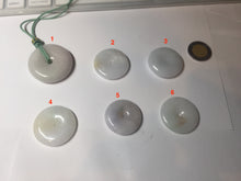 Load image into Gallery viewer, 27-34.5mm Type A 100% Natural green light brown Jadeite Jade Safety Guardian Button donuts Pendant group BL146