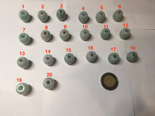 Load image into Gallery viewer, 13.3-13.5mm Type A 100% Natural sunny green/white/light purple olive shape Jadeite Jade LuluTong (Every road is smooth) bead pendant group BP154