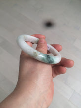 Load image into Gallery viewer, 59mm Certified 100% natural Type A green/white jadeite jade bangle AX99-4384