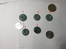 Load image into Gallery viewer, 18.5-21mm Type A 100% Natural oily dark green gray Jadeite Jade Safety Guardian Button donuts couple pendant PC131