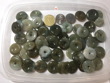 Load image into Gallery viewer, 22-25mm Type A 100% Natural dark green/white/yellow /gray/black Jadeite Jade Safety Guardian Button donut Pendant group PB49 (Add-on items)