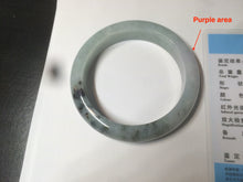 Load image into Gallery viewer, 55 mm Certified type A 100% Natural green/purple/black Jadeite bangle AT97-7557