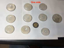 Load image into Gallery viewer, 27-32mm 100% natural icy clear light yellow/white/clear agate safety guardian donut pendant CB79