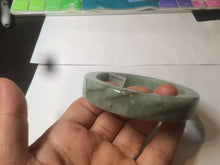Load image into Gallery viewer, 57.6mm certified type A 100% Natural light green/gray square style Jadeite Jade bangle AX101-1509