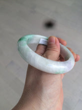 Load image into Gallery viewer, 57.6mm Certified 100% natural Type A sunny green/white/purple jadeite jade bangle AH87-4126