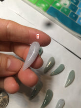 Load image into Gallery viewer, 100% Natural type A icy purple/green/white wolf fang Jadeite Jade pendant AX24