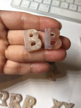 Load image into Gallery viewer, 100% natural icy Madagascar cherry blossoms agate Initial letters X81 (Add on item, not sale individually)