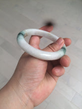 Load image into Gallery viewer, 59mm Certified 100% natural Type A green/white jadeite jade bangle AX99-4384