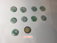 Load image into Gallery viewer, 19.3-22.4mm Type A 100% Natural sunny green/purple/gray Jadeite Jade Safety Guardian Button donuts Pendant group BL147