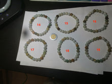 Load image into Gallery viewer, 7-7.6mm 100% natural type A green/white/yellow/brown jadeite jade beads bracelet AQ73