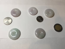 Load image into Gallery viewer, 23-26mm Type A 100% Natural light purple green yellow white Jadeite Jade Safety Guardian Button donuts Pendant group BP65