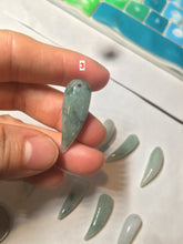 Load image into Gallery viewer, 100% Natural type A icy purple/green/white wolf fang Jadeite Jade pendant AX24