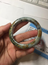 Load image into Gallery viewer, 53.2mm Certified type A 100% Natural green/yellow/brown autumn forest Jadeite bangle PD183-5698