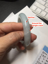 Load image into Gallery viewer, 55.2mm Certified Type A 100% Natural light green Jadeite Jade bangle E91-9415