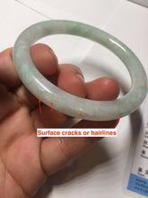 Load image into Gallery viewer, 57mm Certified type A 100% Natural sunny green/white round cut Jadeite bangle BN77-9819