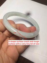 Load image into Gallery viewer, 56.5mm 100% natural type A light green/white jadeite jade bangle AE64