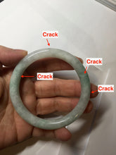 Load image into Gallery viewer, 55mm certified 100% natural type A white/sunny green round cut jadeite jade bangle AU37-(8269)