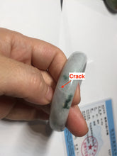 Load image into Gallery viewer, 55.4mm certified Type A 100% Natural light purple with green floating flowers Jadeite Jade bangle AU11-1260