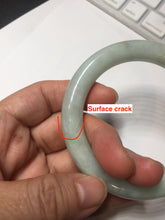 Load image into Gallery viewer, 54.9mm certified natural 100% natural Type A light green round cut jadeite jade bangle BP18-4995