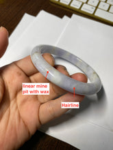 Load image into Gallery viewer, 59mm Certified type A 100% Natural white/light purple Jadeite bangle AC75-0312