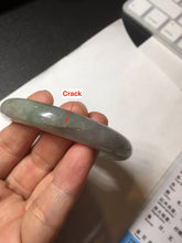 Load image into Gallery viewer, 53mm 100% natural certified dark green/gray jadeite jade bangle BM53-8655