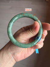 Load image into Gallery viewer, 55.3mm Certified 100% natural Type A dark green/brown round cut jadeite jade bangle BM11-5374