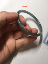 Load image into Gallery viewer, 59.5mm Certified Type A 100% Natural dark green/blue/gray with Guatemala slim round cut Jadeite bangle BG202-8832