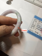Load image into Gallery viewer, 60mm certified Type A 100% Natural light green purple Jadeite Jade bangle PC97-8466