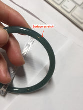 Load image into Gallery viewer, 59.5mm Certified Type A 100% Natural dark green/blue/gray Guatemala slim round cut Jadeite bangle BP194-2462