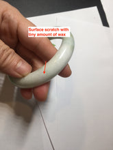 Load image into Gallery viewer, 58mm certificated Type A 100% Natural sunny green/white Jadeite Jade bangle E48-7904