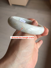 Load image into Gallery viewer, Shopify only. 57.5mm Certified Type A 100% Natural light green white jadeite jade bangle AX123-4483 add on item.